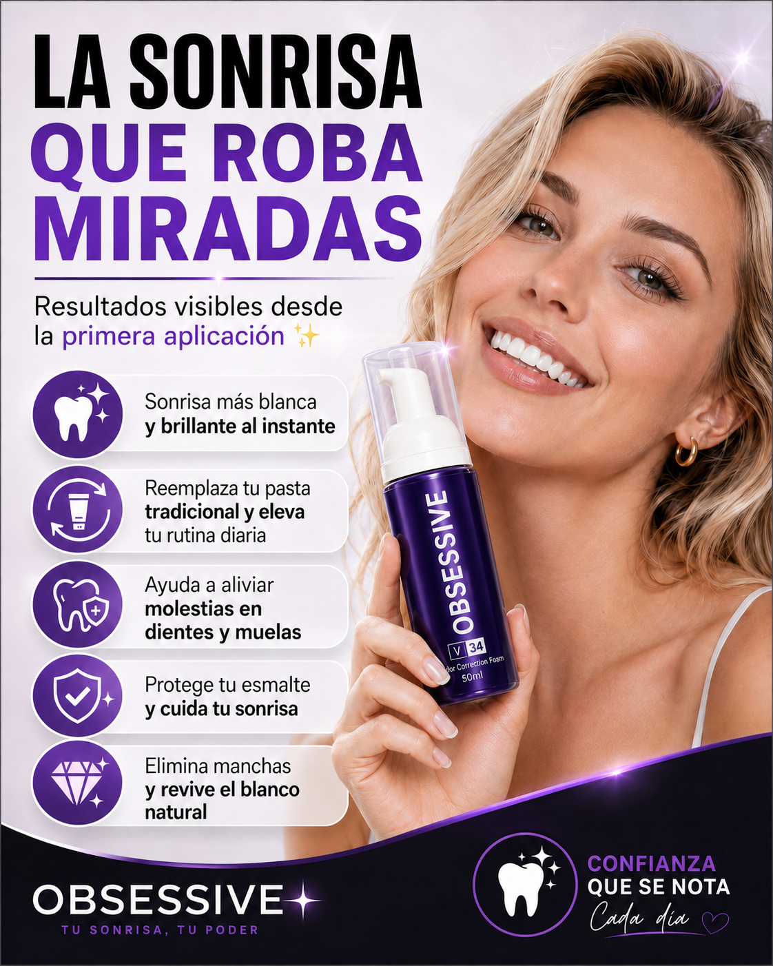 Obsessive | Blanquea tu sonrisa en menos de 1 semana, 100ML Edición Limitada.